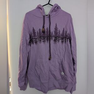 Lavender Purple Hoodie with Tree Pattern